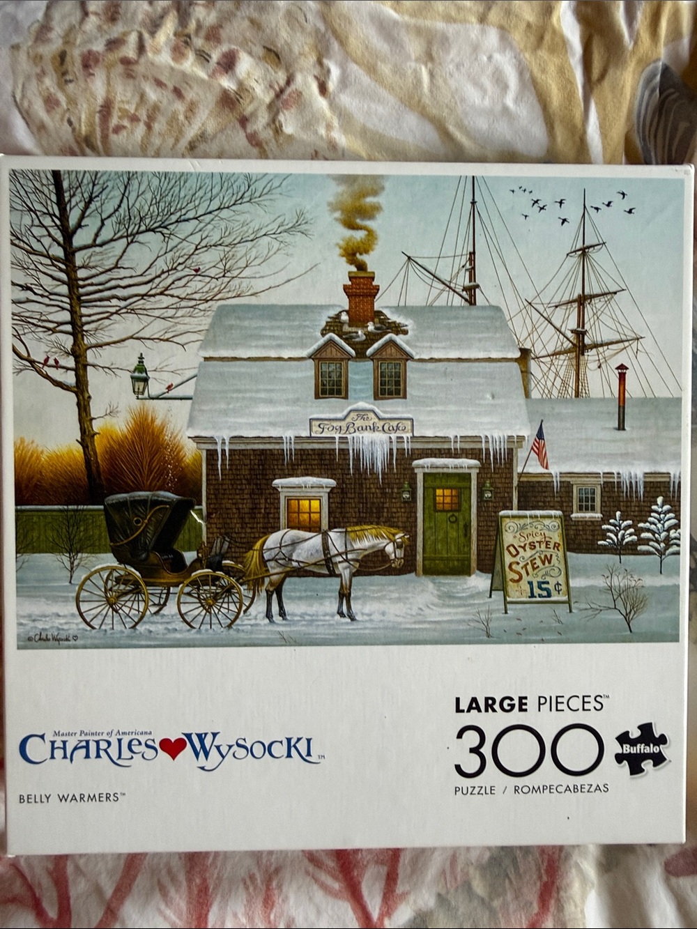 Charles Wysocki 'Belly Warmers' 300-Piece Jigsaw Puzzle - White